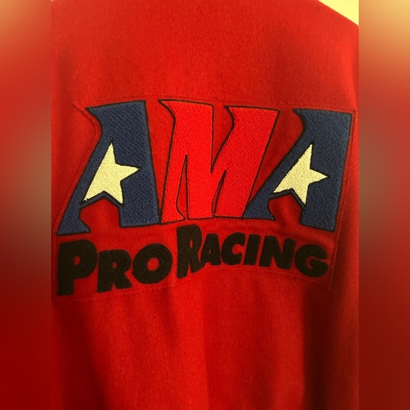 Vintage AMA Pro Racing Leather Wool Jacket Sz L Excellent - Picture 9 of 12